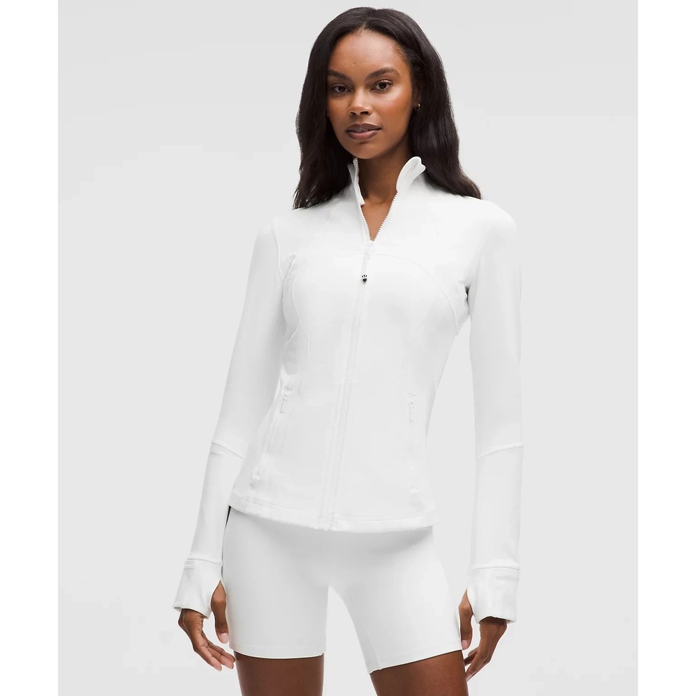 Lululemon White Luon Define Jacket Size 4 Full Zip Yoga Activewear LW4AWKS